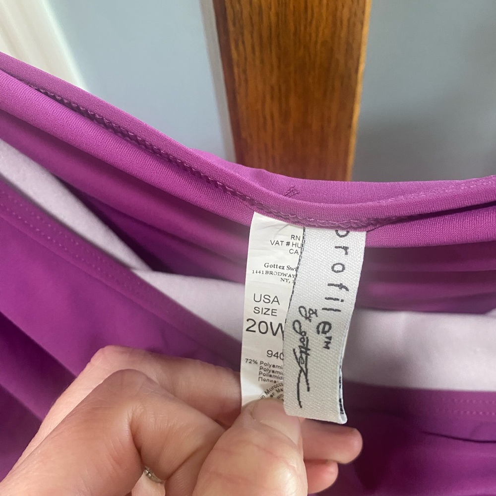 Purple Ruched Tankini Top and skirt bottom - Picture 8 of 9